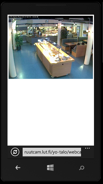  Webcam feed for selected restaurant. 