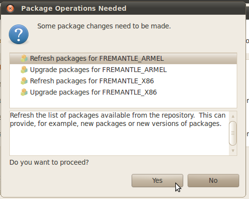 Package operations
